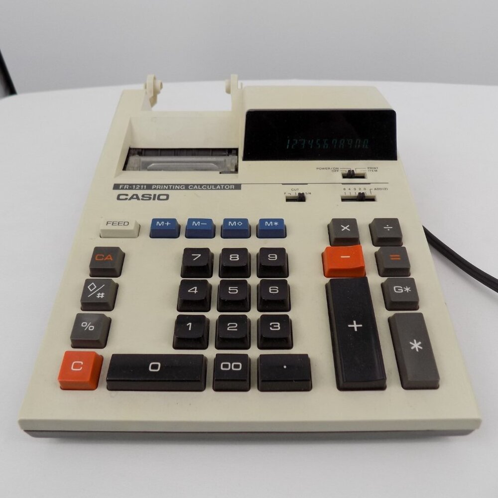 Casio FR-1211 Printing Calculator 10 Key Power Works Made in Japan PARTS